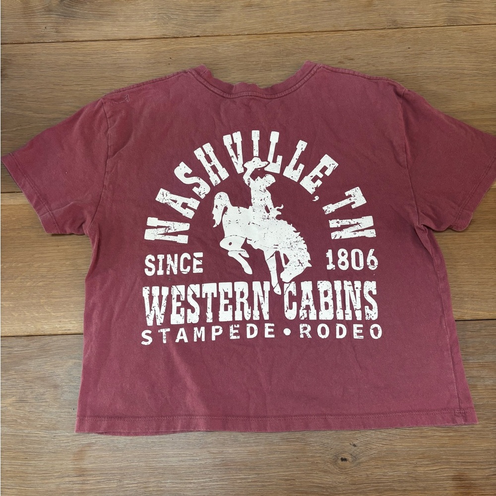 Women's Maroon Graphic Tee - Picture 2 of 3